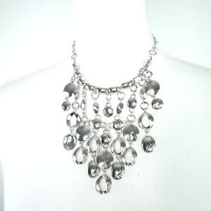 Chico's Silvertone Bib Necklace